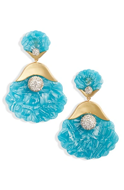 Lele Sadoughi Women's Shellona 14k-gold-plated & Mixed-media Drop Earrings In Ocean Cove