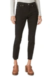 Lucky Brand Ava Raw Hem Mid Rise Skinny Jeans In Clean Black