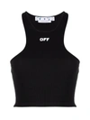 Off-white Top In Misto Cotone Nero In Black White