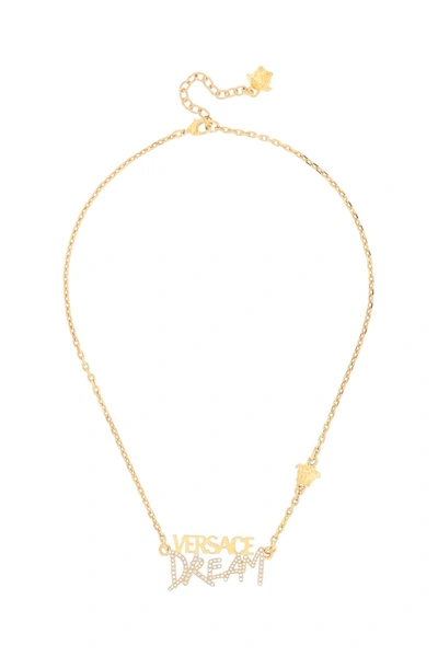 Versace Dream Logo Necklace In Oro  Crystal (gold)