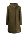 Woolrich Coat Bow Bridge With Detatchable Padding In Dark Green