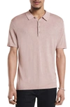 John Varvatos Chatham Regular Fit Textured Wool Blend Polo In Antique Pink