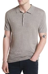 John Varvatos Chatham Regular Fit Textured Wool Blend Polo In Griffin Grey