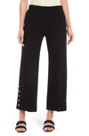 Fifteen Twenty Button Hem Crop Pants In Black