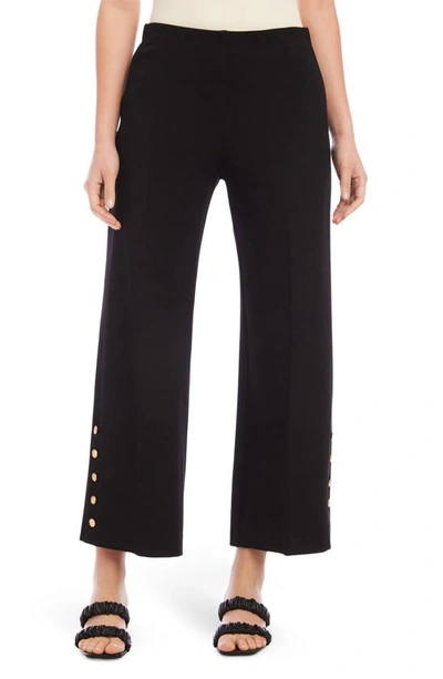 Fifteen Twenty Button Hem Crop Pants In Black