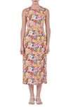 Endless Rose Floral Cutout Cotton Dress In White Multi