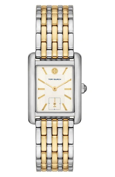 Tory Burch Eleanor Two-tone Stainless Steel Bracelet Watch, 25mm X 34mm