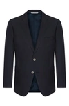Samuelsohn Water Repellent Ice Wool Blazer In Navy