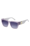 Marc Jacobs 57mm Gradient Square Sunglasses In Violet Grey/ Violet Shaded