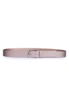 Linea Pelle Saffiano Textured Belt In Gold