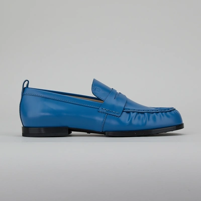 Tod's Loafers In Leather In Blue