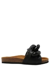 Jw Anderson Leather Chain Slide Sandals In Black