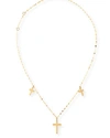Lana Bond Triple Cross Charm Necklace In Gold