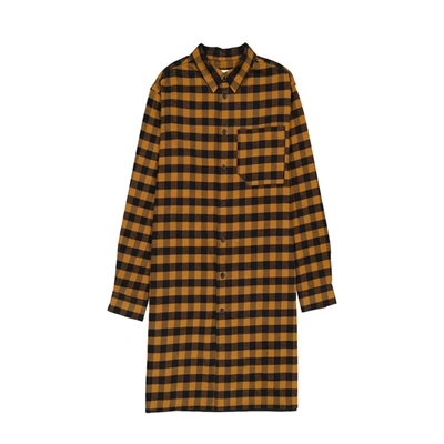 Kenzo Flannel Long Shirt In Brown