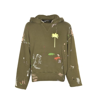 Palm Angels Printed Sweatshirt In Green