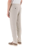 ZEGNA TAPERED LINEN TROUSERS