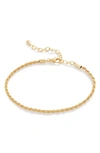 Monica Vinader Gold Rope Chain Bracelet In 18ct Gold Vermeil/ Ss