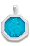 Monica Vinader Sterling Silver St Christopher Gemstone Pendant Turquoise In Sterling Silver