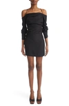 Gauge81 Samaca Off-shoulder Silk Minidress In Black