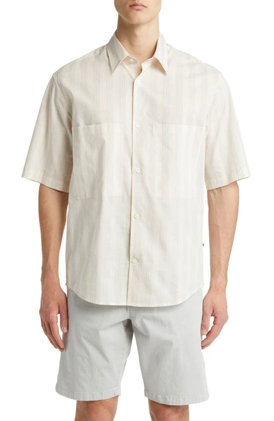 Nn07 Off-white Freddy 5004 Shirt In Multi Brown Stripe