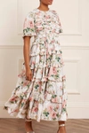 Needle & Thread Harlequin Rose Crepe Ankle Gown In Multi