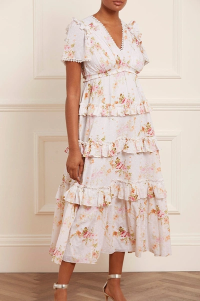 Needle & Thread Trailing Blooms Floral-print Cotton Gown In Multi