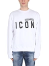 Dsquared2 Icon Print Sweatshirt In Bianco