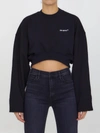 OFF-WHITE OFF-WHITE CROPPED SWEATSHIRT WITH LOGO