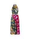 Raquel Diniz Multicolored Blossom Dress With Plunging Neckline In Multicolour
