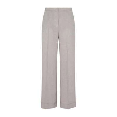 Totême Toteme Wide Fluid Trousers In Light Brown Melange