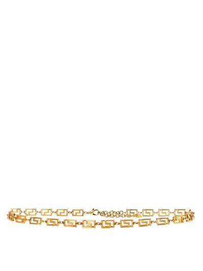 Versace Greca Medusa Pendant Chain Belt In Gold