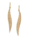 ABS BY ALLEN SCHWARTZ Pavé Wave Drop Earrings/Goldtone