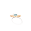 Aurate New York Birthstone Baguette Ring (aquamarine) In Rose