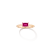Aurate New York Birthstone Baguette Ring (ruby) In Rose