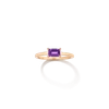 Aurate New York Birthstone Baguette Ring (amethyst) In Rose