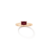 Aurate New York Birthstone Baguette Ring (garnet) In Rose