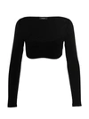 Dsquared2 Ribbed Cropped Sweater Sweaters And Cardigans Black In Black