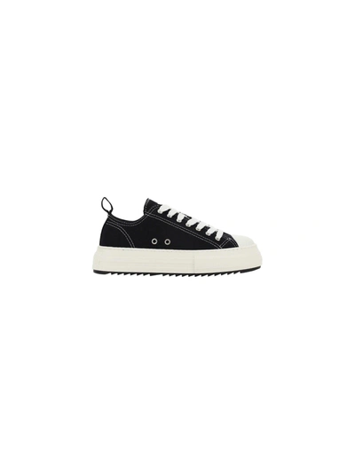 Dsquared2 Logo Canvas Sneakers In Nero E Bianco