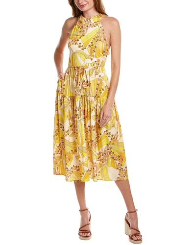 Flora Bea Nyc Jaques Midi Dress In Yellow