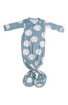 Copper Pearl Newborn Knotted Gown In Slugger