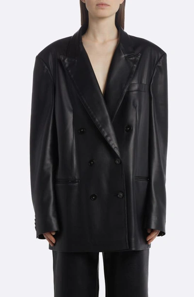 Stella Mccartney Alter Mat Oversized Double-breasted Blazer In Black