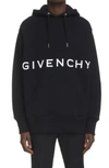 GIVENCHY EMBROIDERED LOGO COTTON HOODIE