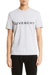 Givenchy Slim Fit Cotton Logo Tee In Light Grey Melange