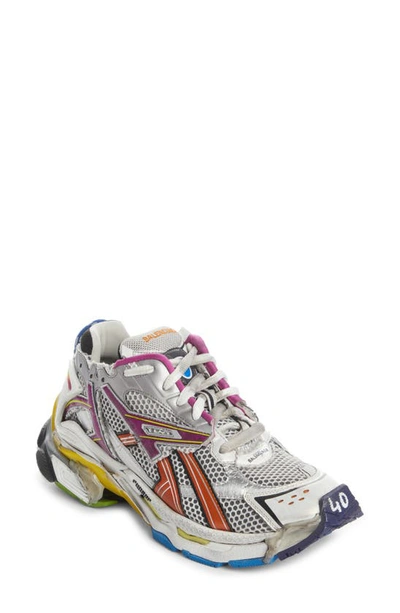 Balenciaga Multicoloured Mesh And Nylon Runner Trainers In Grey