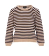 Apc A.p.c. Striped Crewneck Sweater In Beige