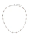 Majorica 8MM White Pearl & Sterling Silver Station Necklace
