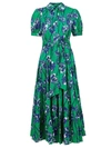 Diane Von Furstenberg Multicolor Viscose Dress In Verde/blu