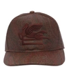 Etro Embroidered Paisley-print Coated Cotton-blend Canvas Baseball Cap In Brown