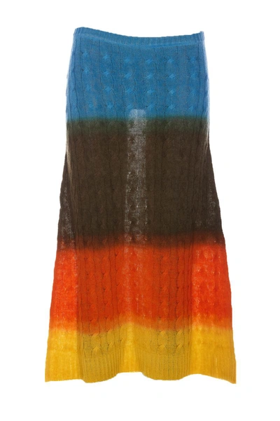 Etro Cable-knit Midi Skirt In Multi