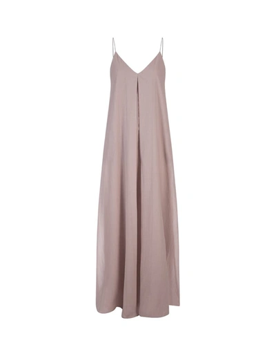 Fabiana Filippi Pleat-detailing Cotton Maxi Dress In Blush Pink